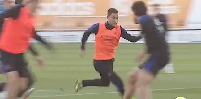 Flitsende Hazard laat zich gelden op training Real